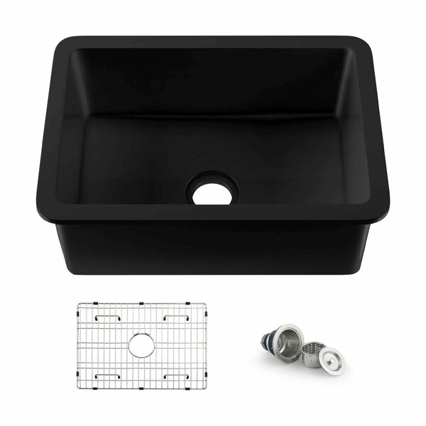 Kibi Pure 27 Fireclay Kitchen Undermount Single Bowl Sink - Matte Black K2-S27MB